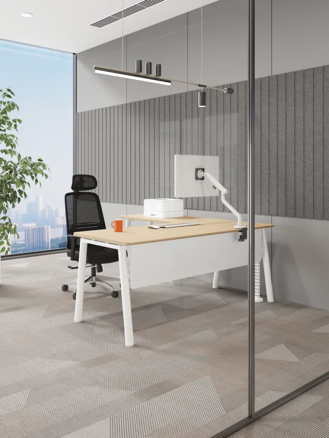 16 - Avail Go L Shape Desk with Round Leg and Ezee Chair.webp