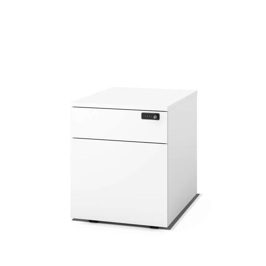 4 - Aside - 2 Drawer Pedestal in Warm White.webp