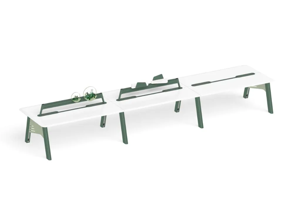 3 - Born Premium Double Bench with Trapezoid Shared Shelf, Planter, Monorail and LX3.webp