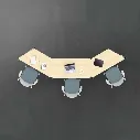 5 - Hockey 3 Trapezoid Desk Cluster - Top View.webp