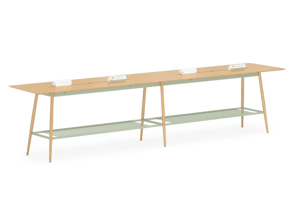 007_13 - Commons Veneer - Rectangular Island High Table with Slot, USB Port and LX1_VRO_SA.webp