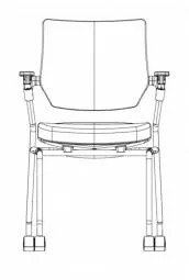 [AXB-K9WH43KCJ-(*)-WN] CLAVO Training Chair, White Frame