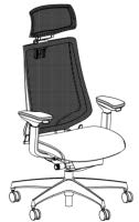 Duora2 High Back Chair with Headrest, 3D PU Armrests