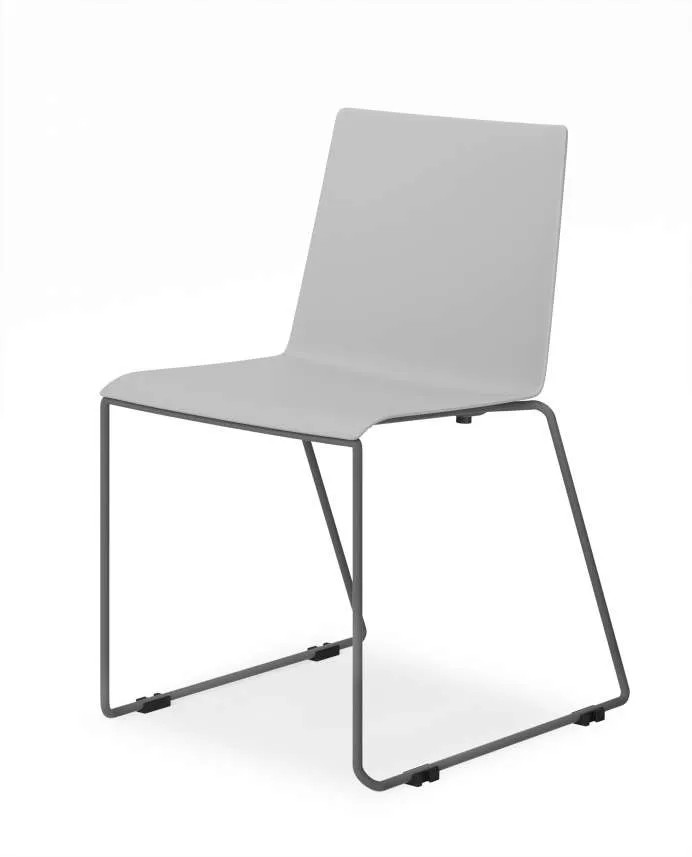 SLASH sled-leg chair without armrests Clay/Grey