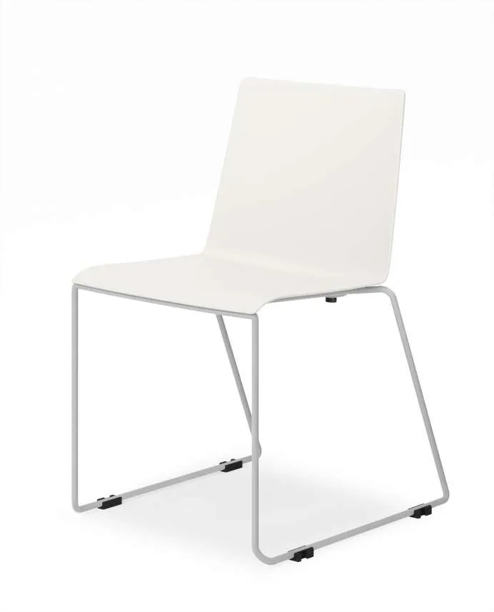 SLASH sled-leg chair without armrests White/Clay