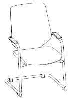 FOLIA Guest Chair, No Headrest, Fixed Armrest, Fabric